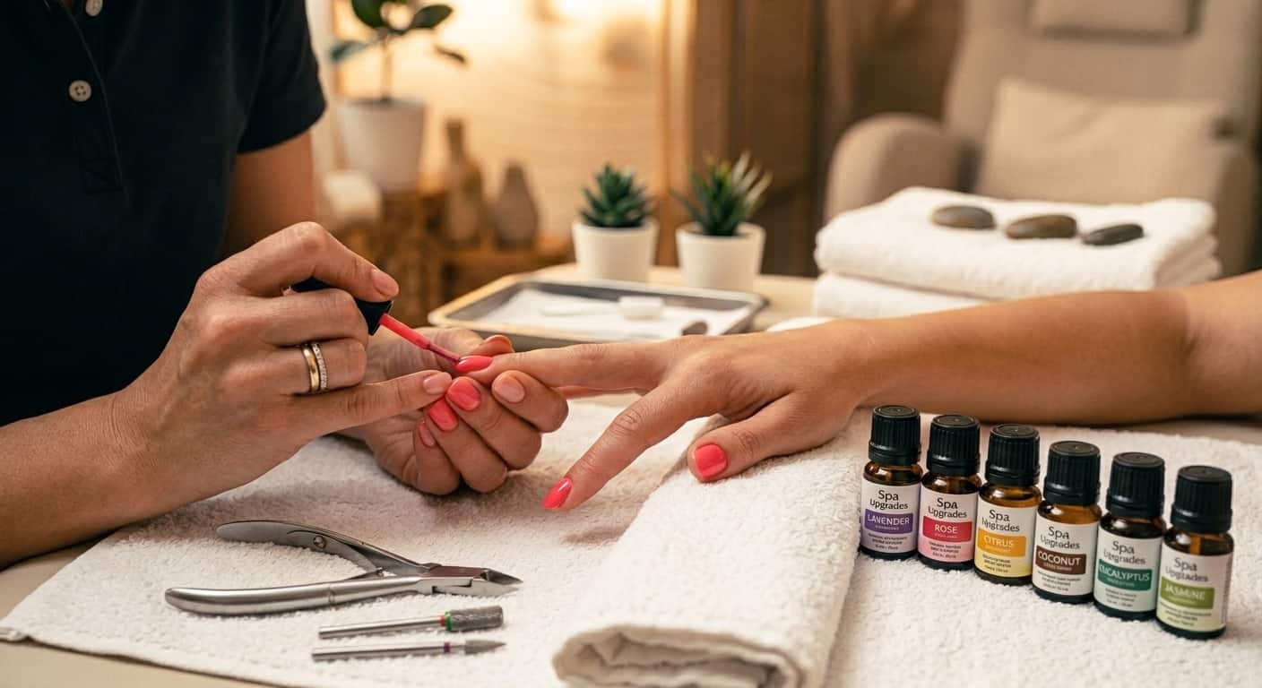 Manicure and pedicure nail care service at Rees Nail & Body Spa